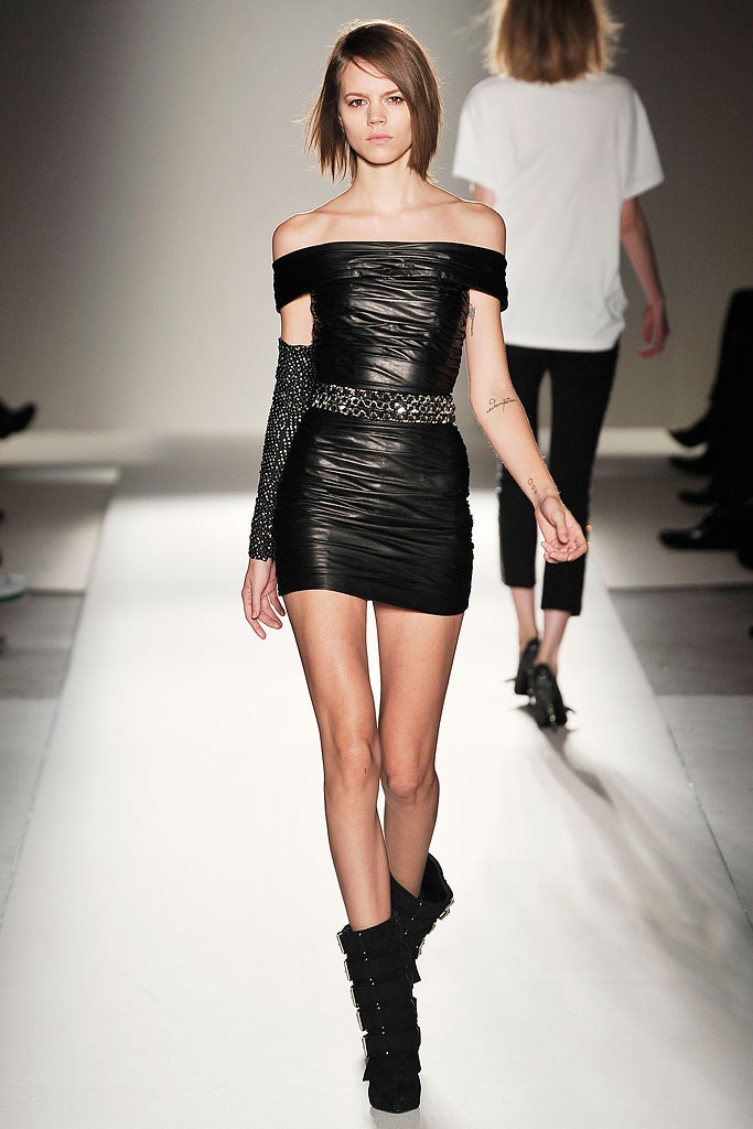 black strapless ruched mini dress