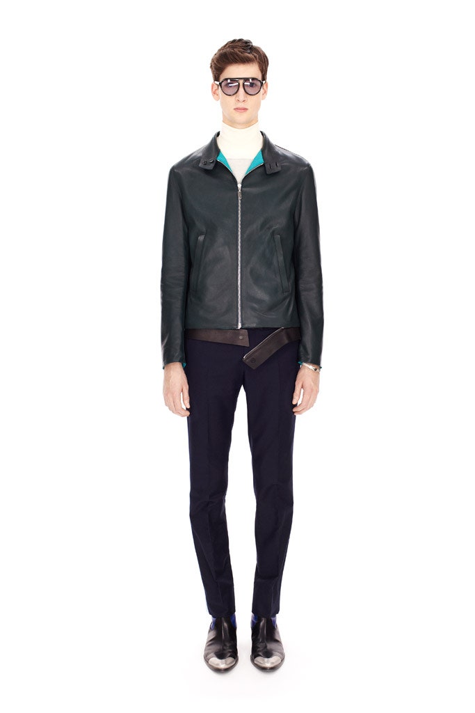 black leather fitted jacket