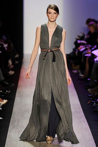 gray silk sleeveless gown