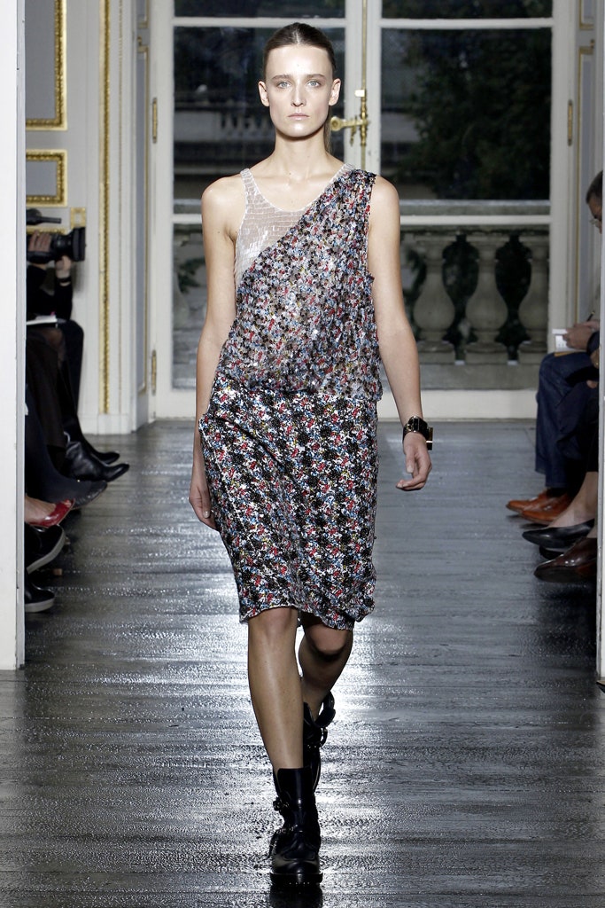 floral asymmetric mini dress