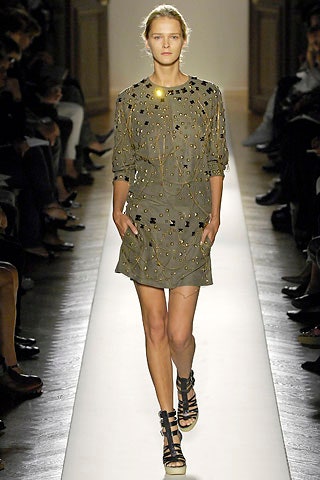 green embroidered mini dress