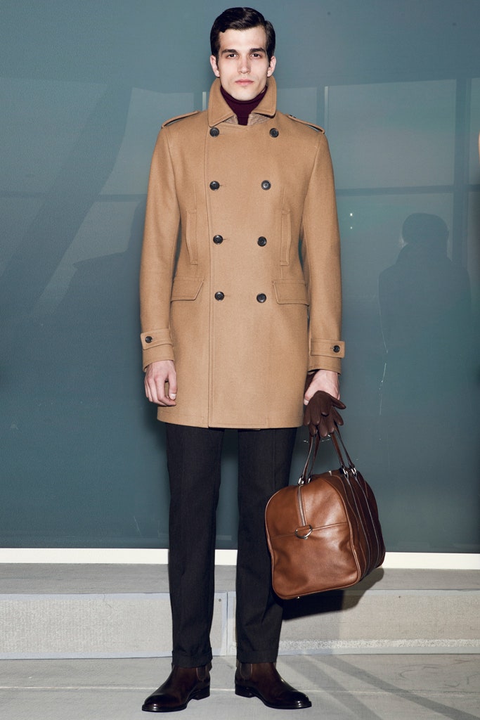 beige wool double-breasted coat