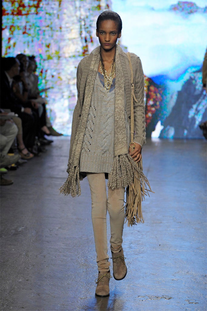 beige wool cardigan with fringe