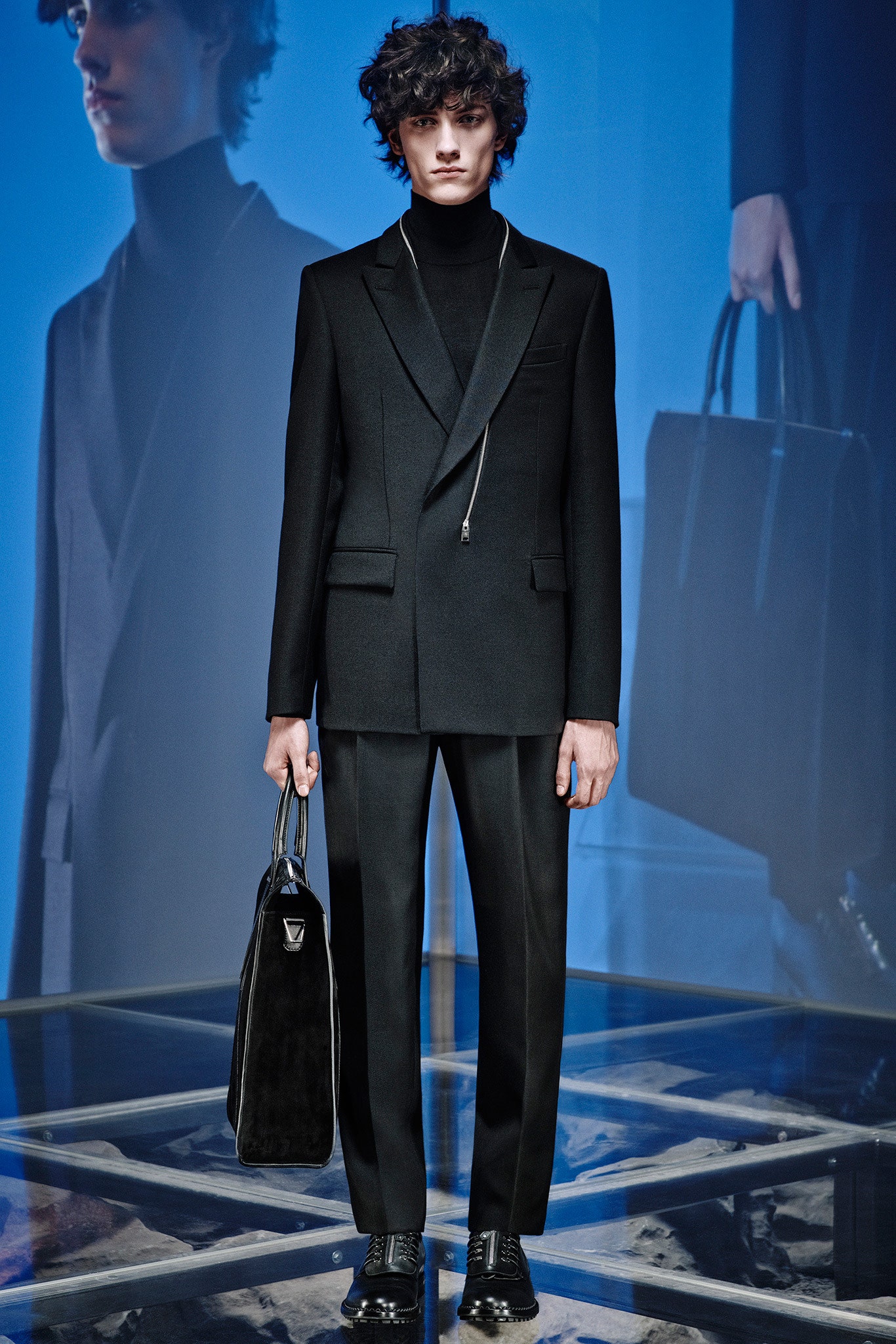 black tailored suit