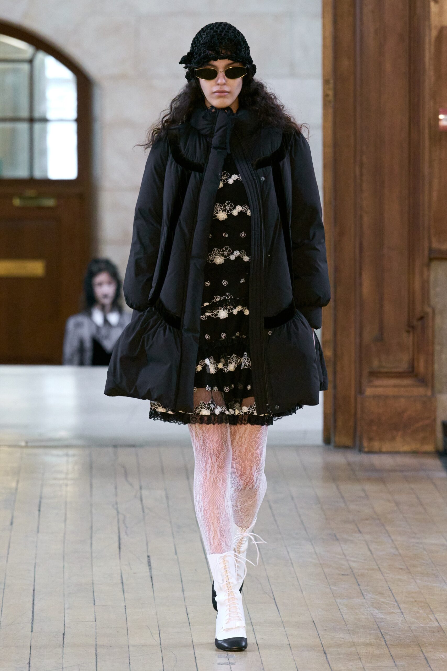 black padded oversized coat