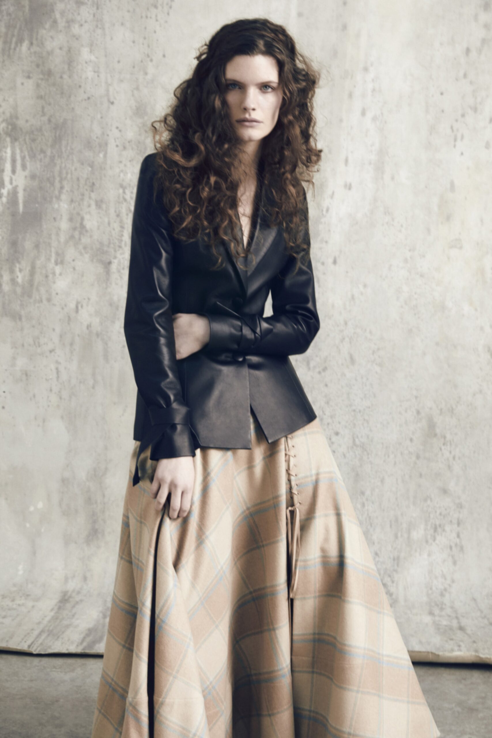 black leather tailored blazer