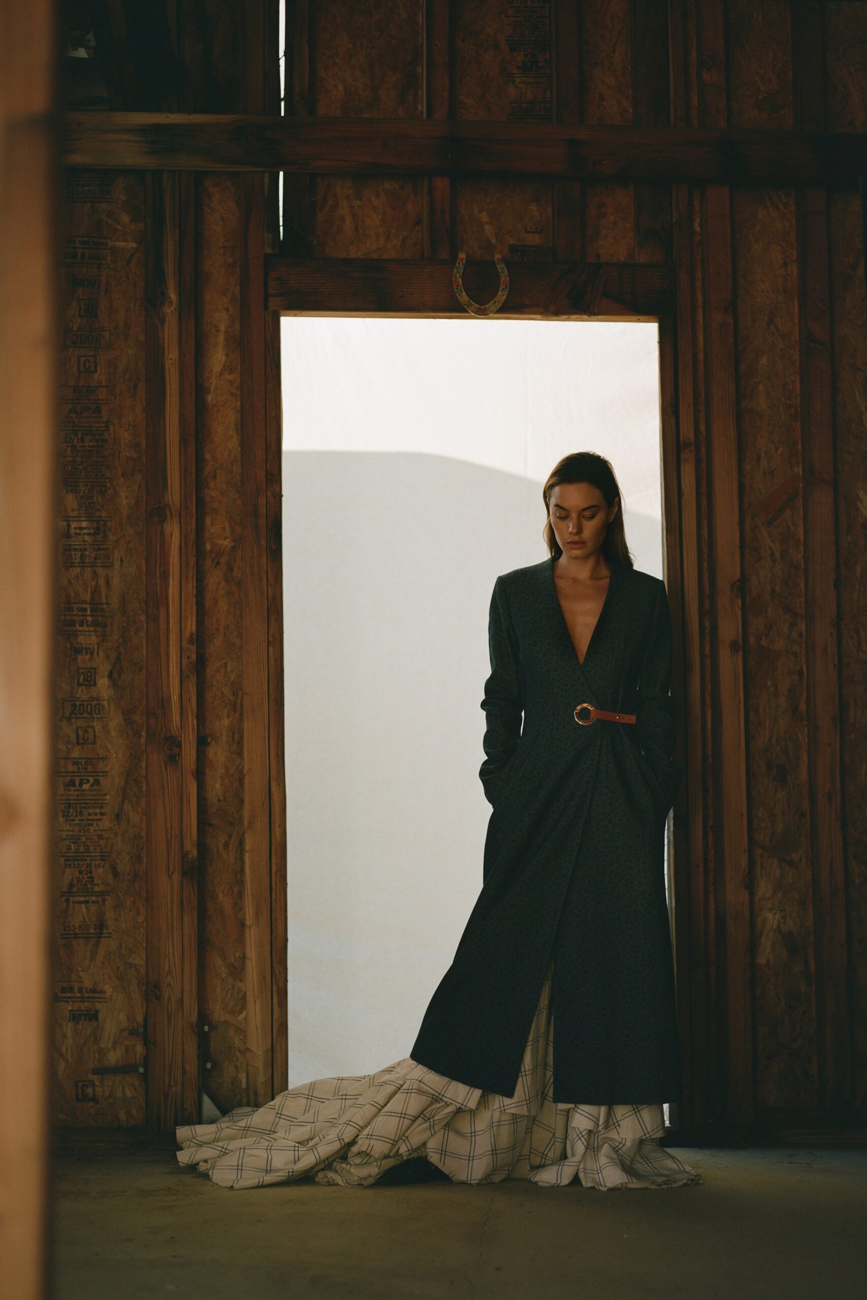 black belted maxi coat