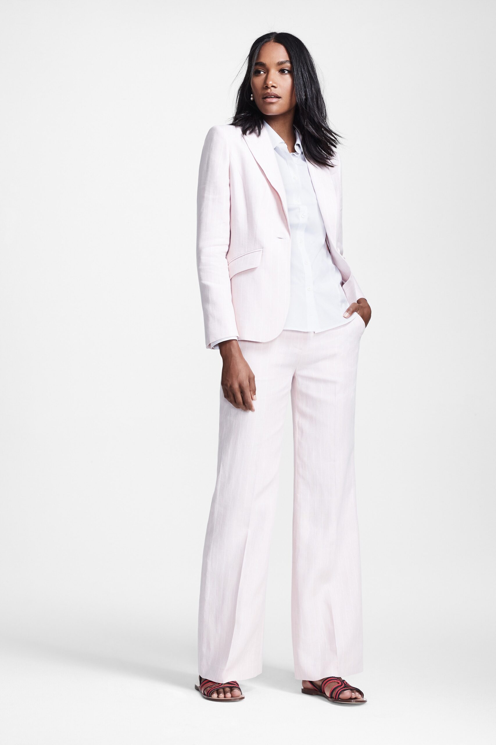 pale pink tailored blazer