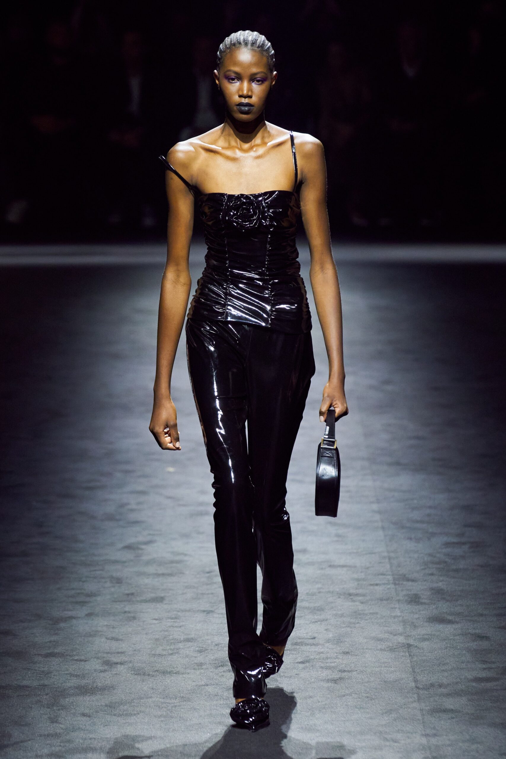 black leather bag