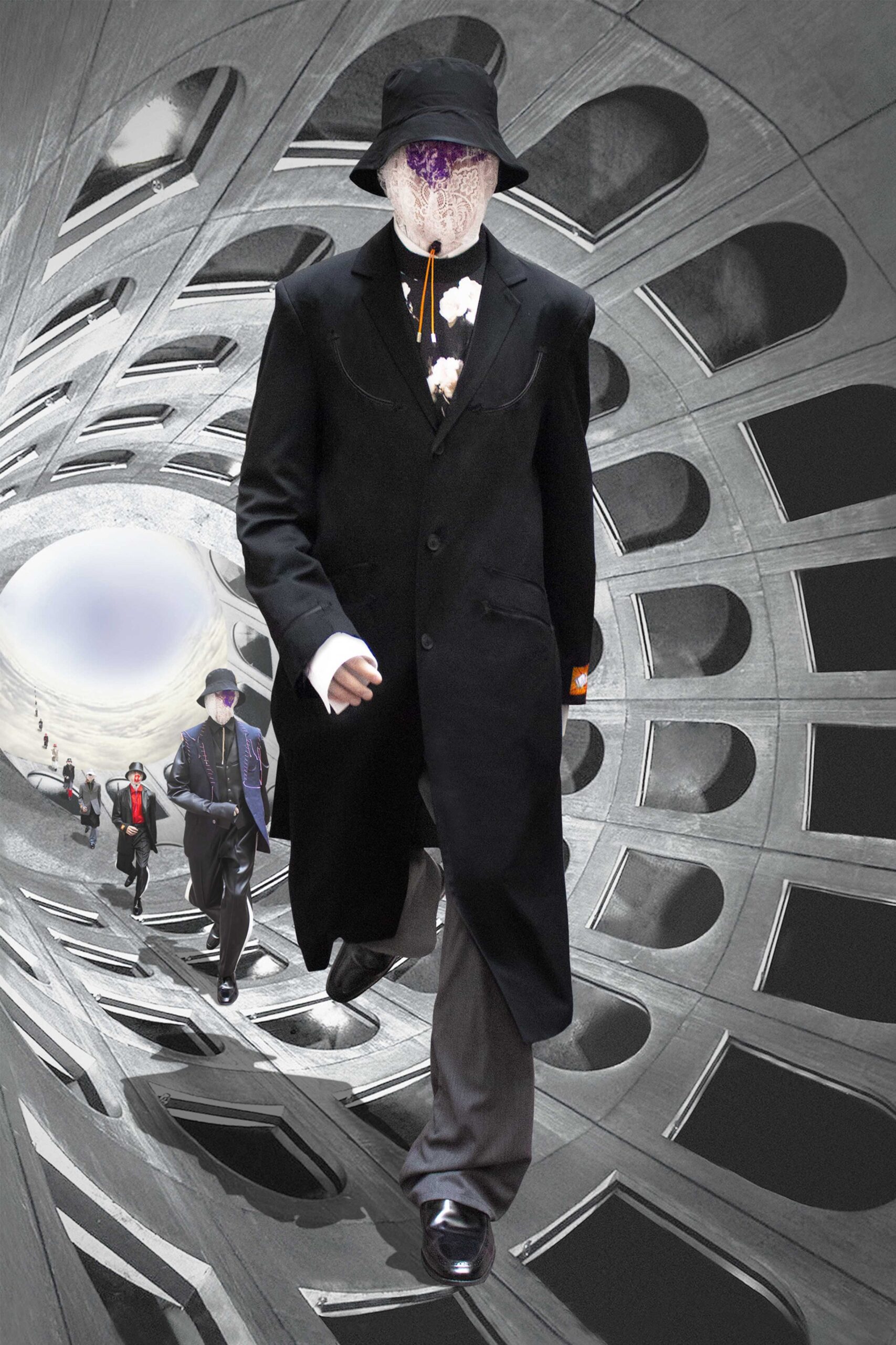 black tailored single-breasted coat