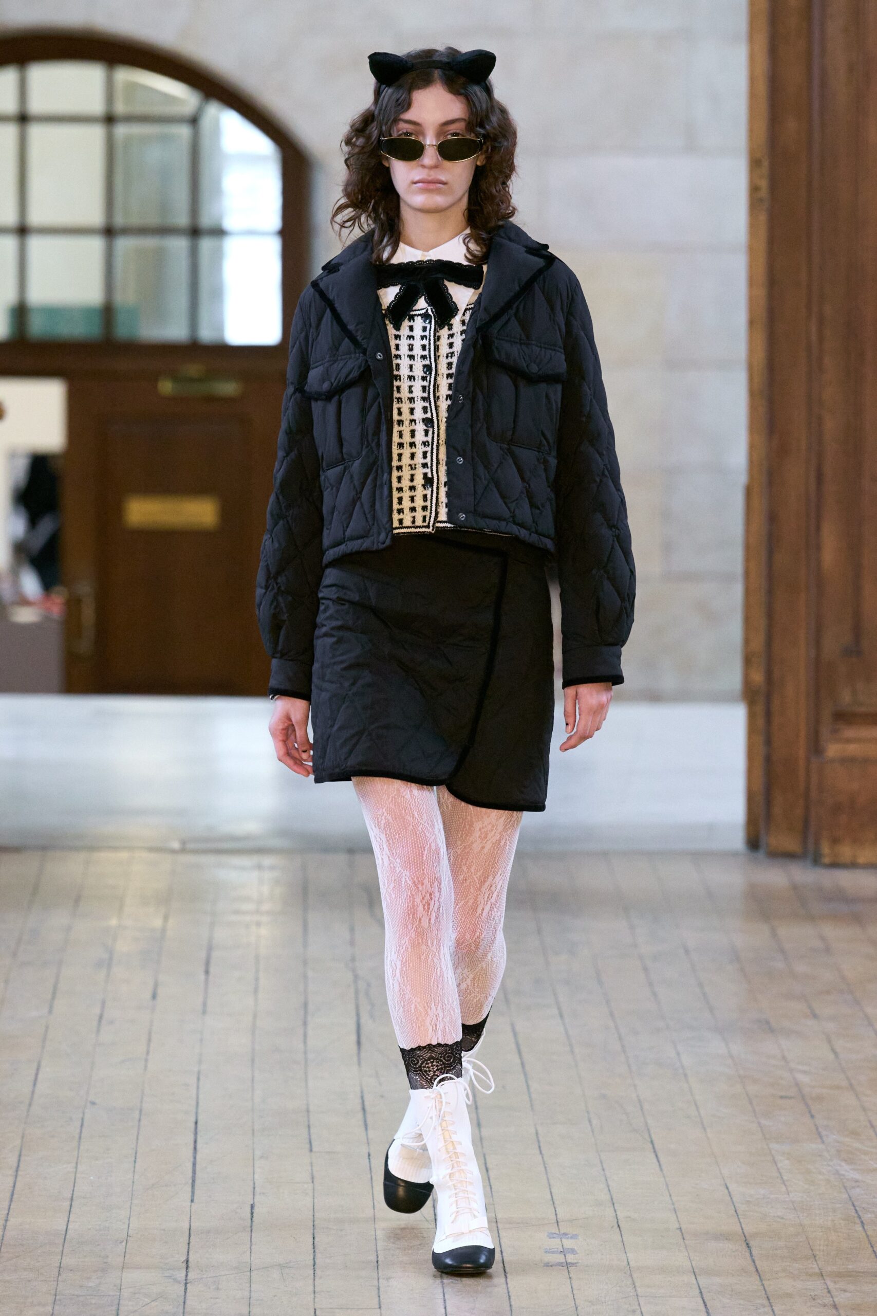 black quilted cropped jacket