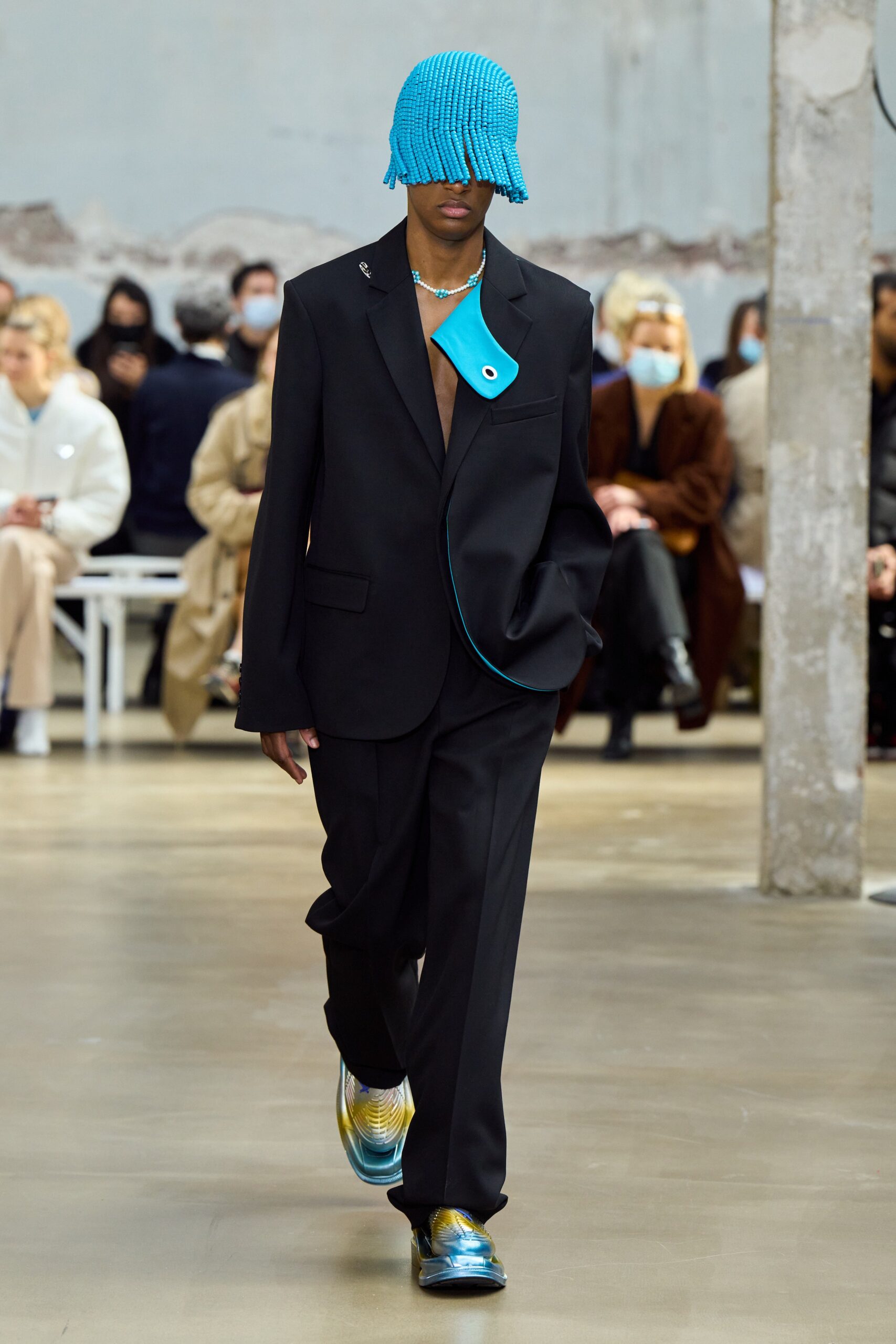 black asymmetric oversized blazer