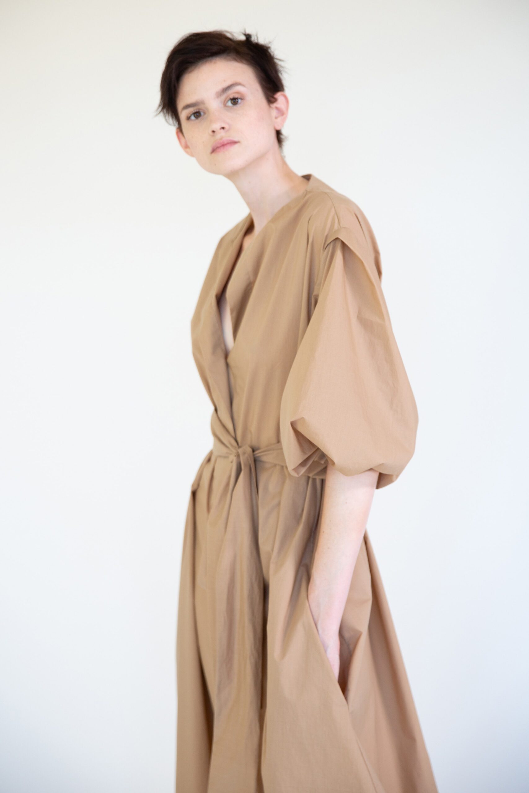 beige cotton knotted belt