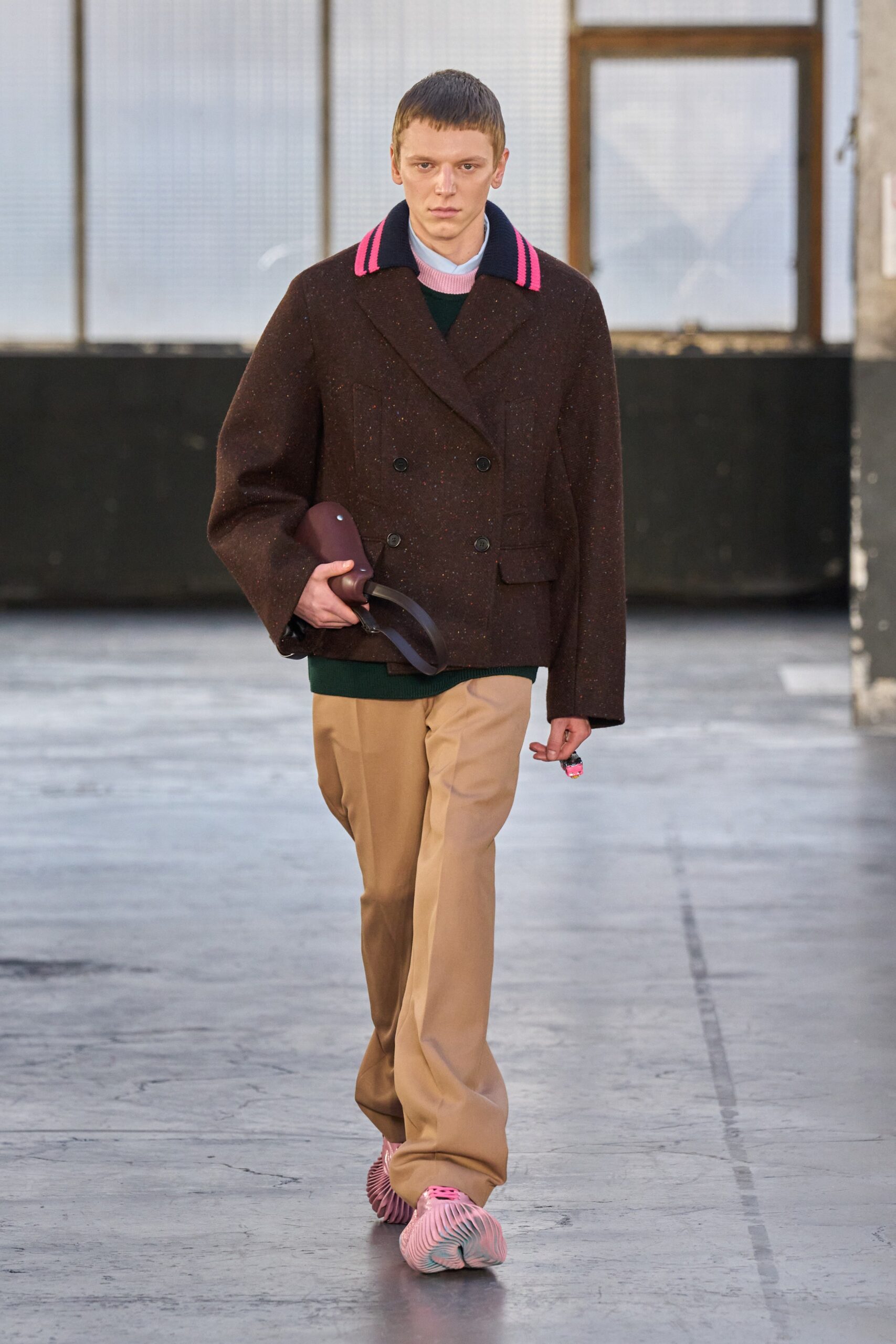 brown double-breasted cropped jacket
