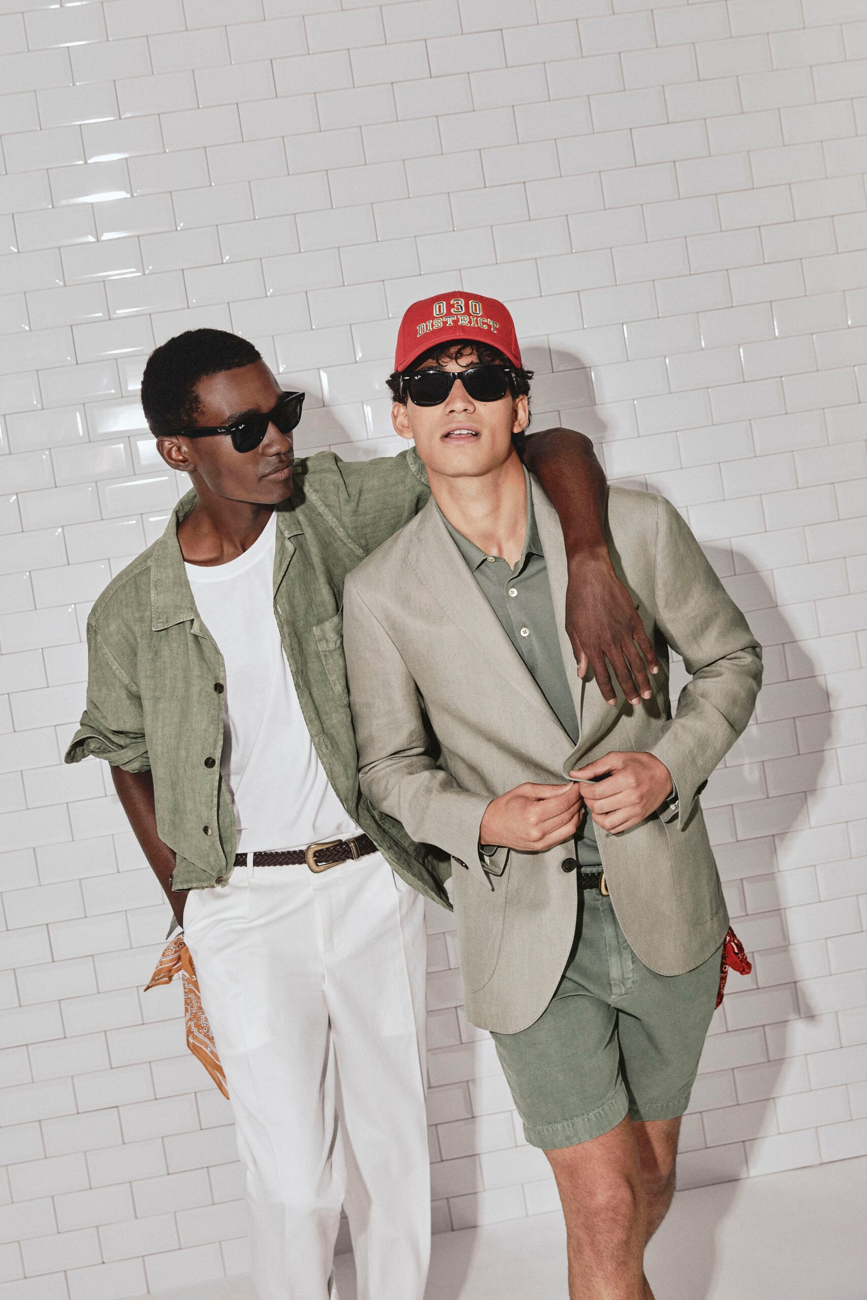 beige linen tailored blazer