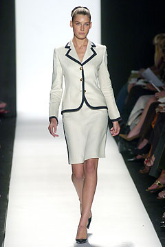 white tailored contrast-trim blazer