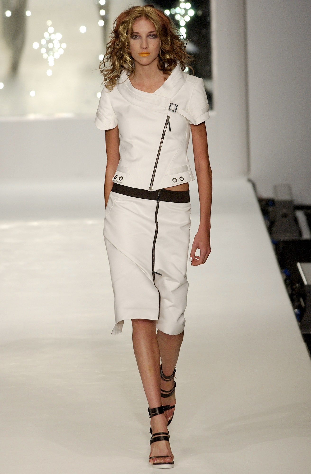 white leather asymmetric cropped jacket