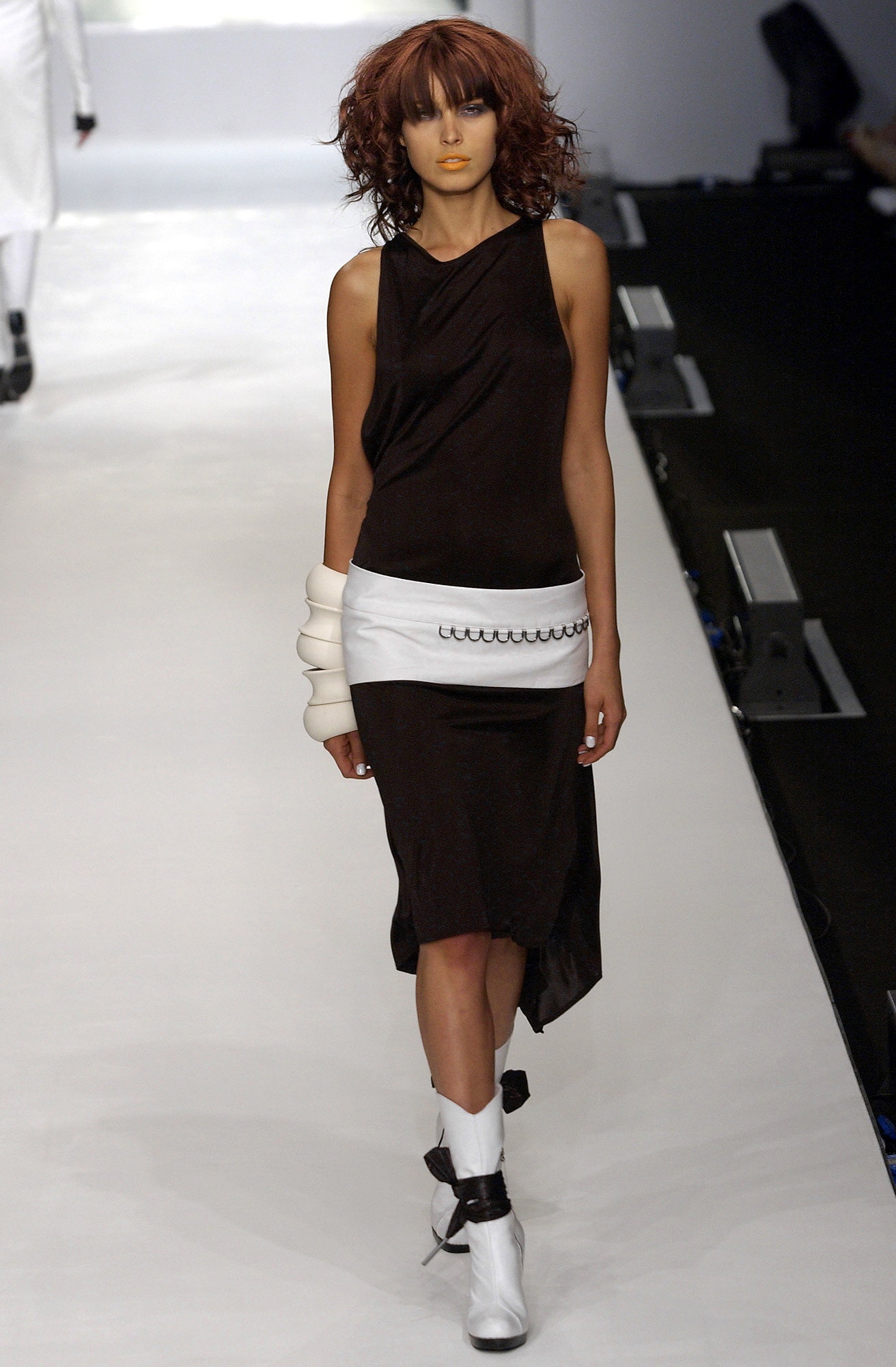 black and white asymmetric dress