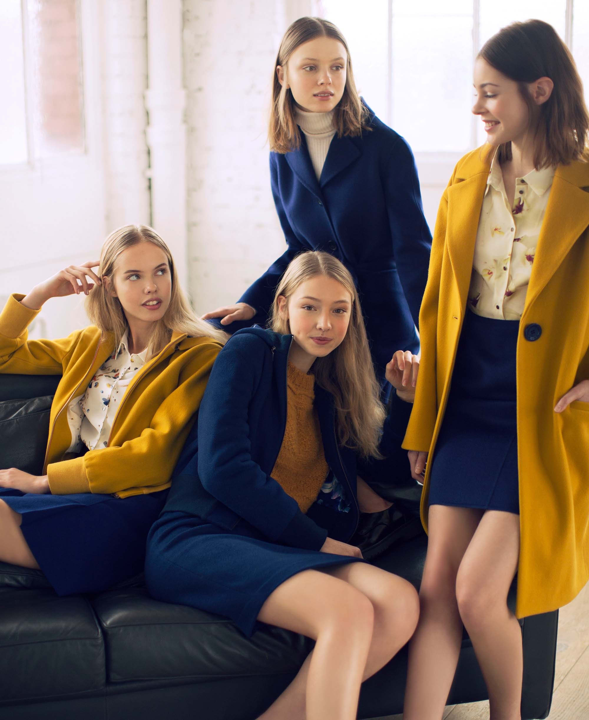 mustard wool coat