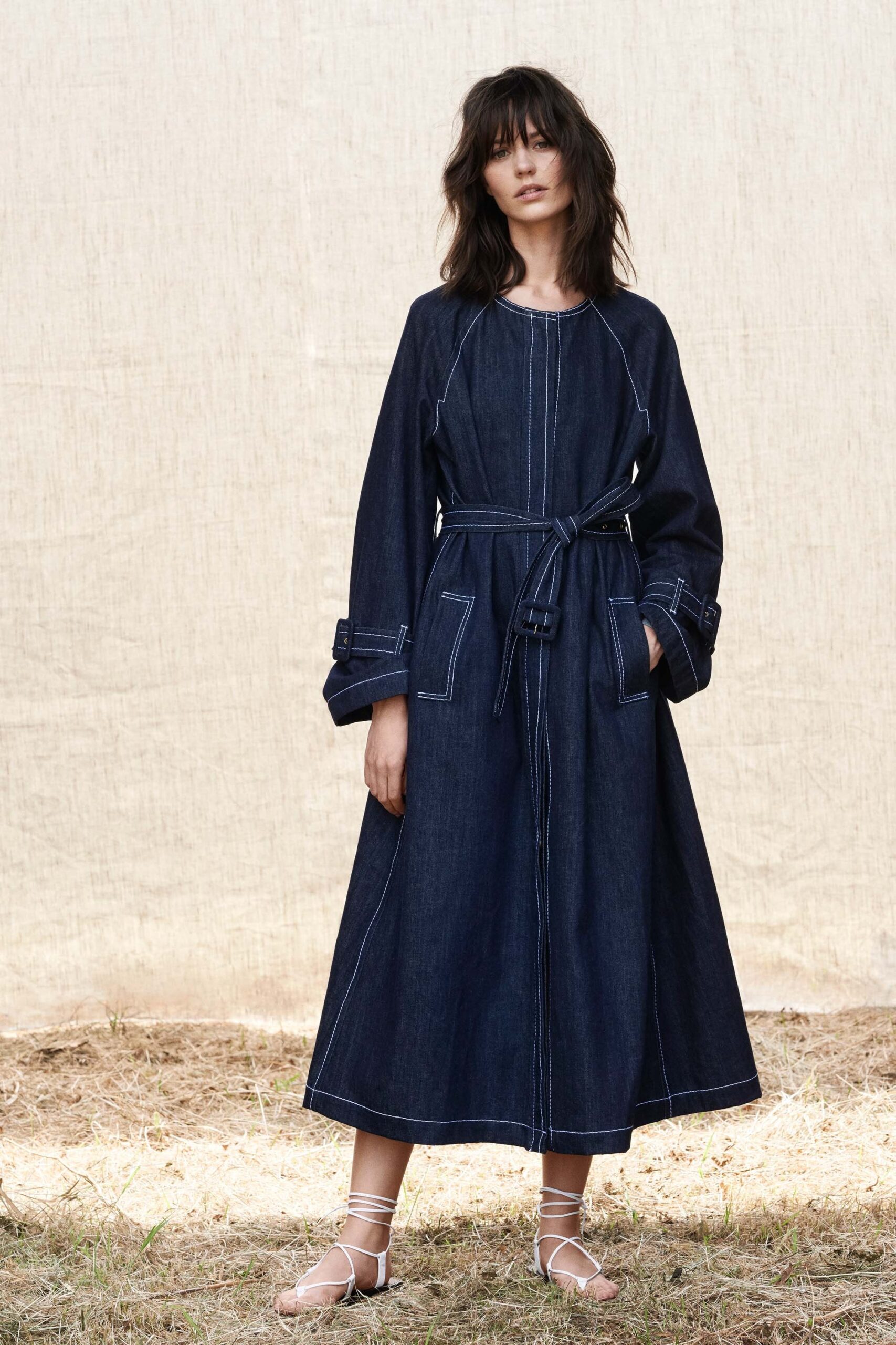 blue denim knotted belt