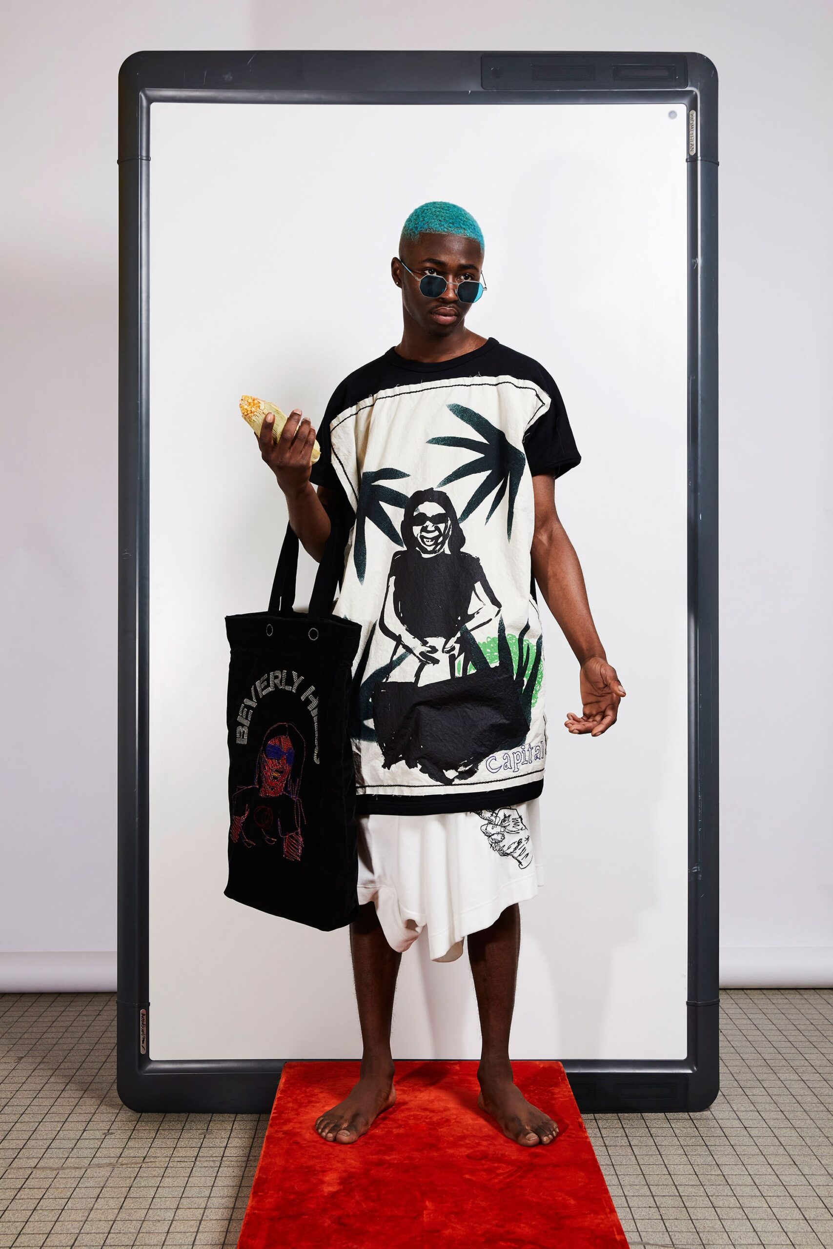 oversized printed white t-shirt