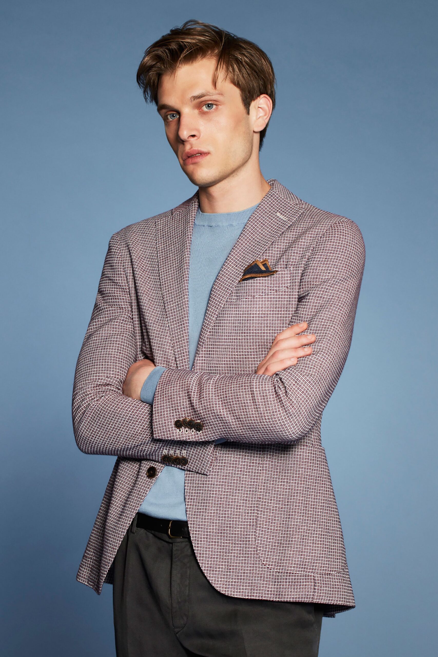 checked single-breasted tailored blazer