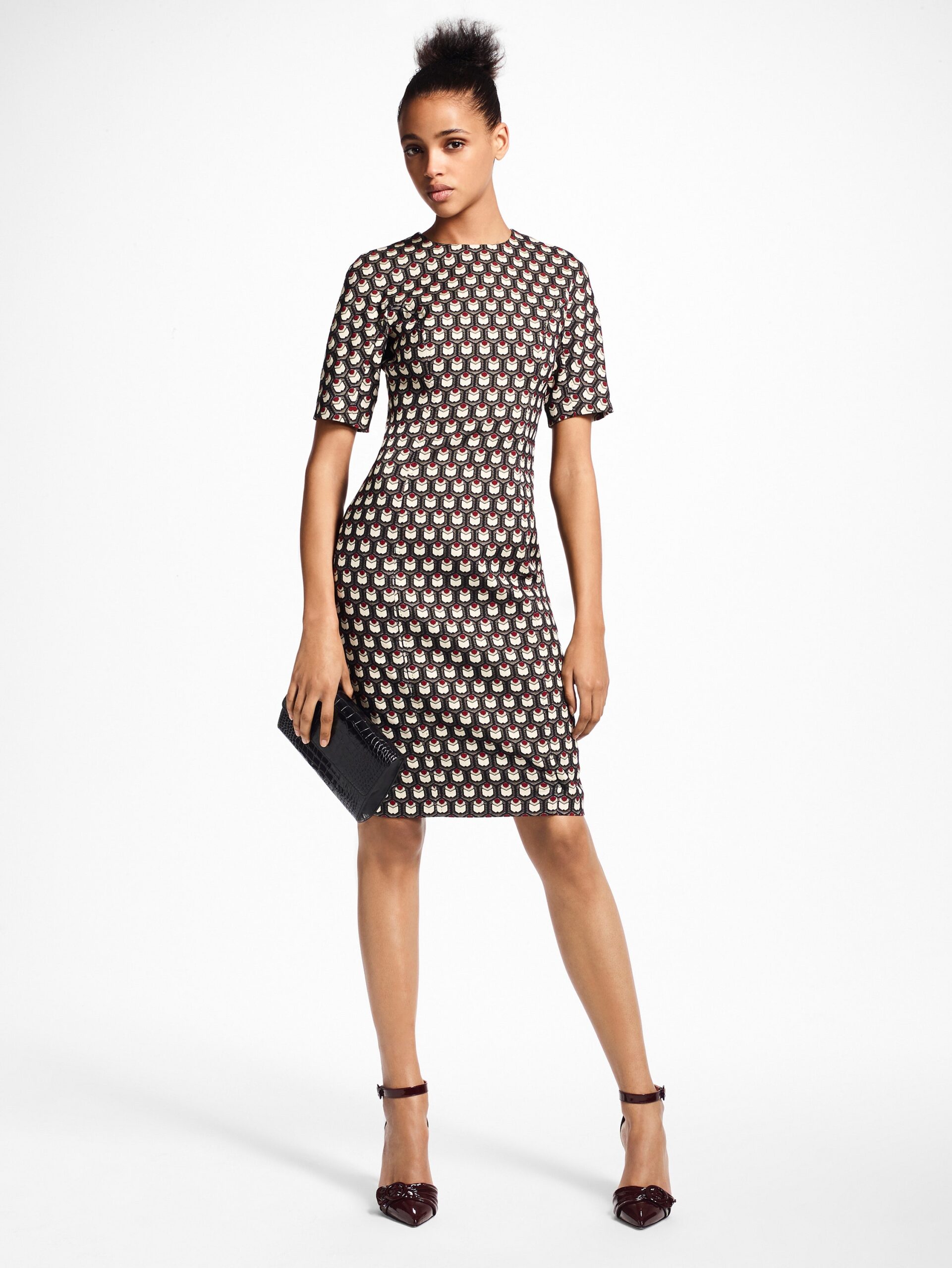printed short-sleeve mini dress