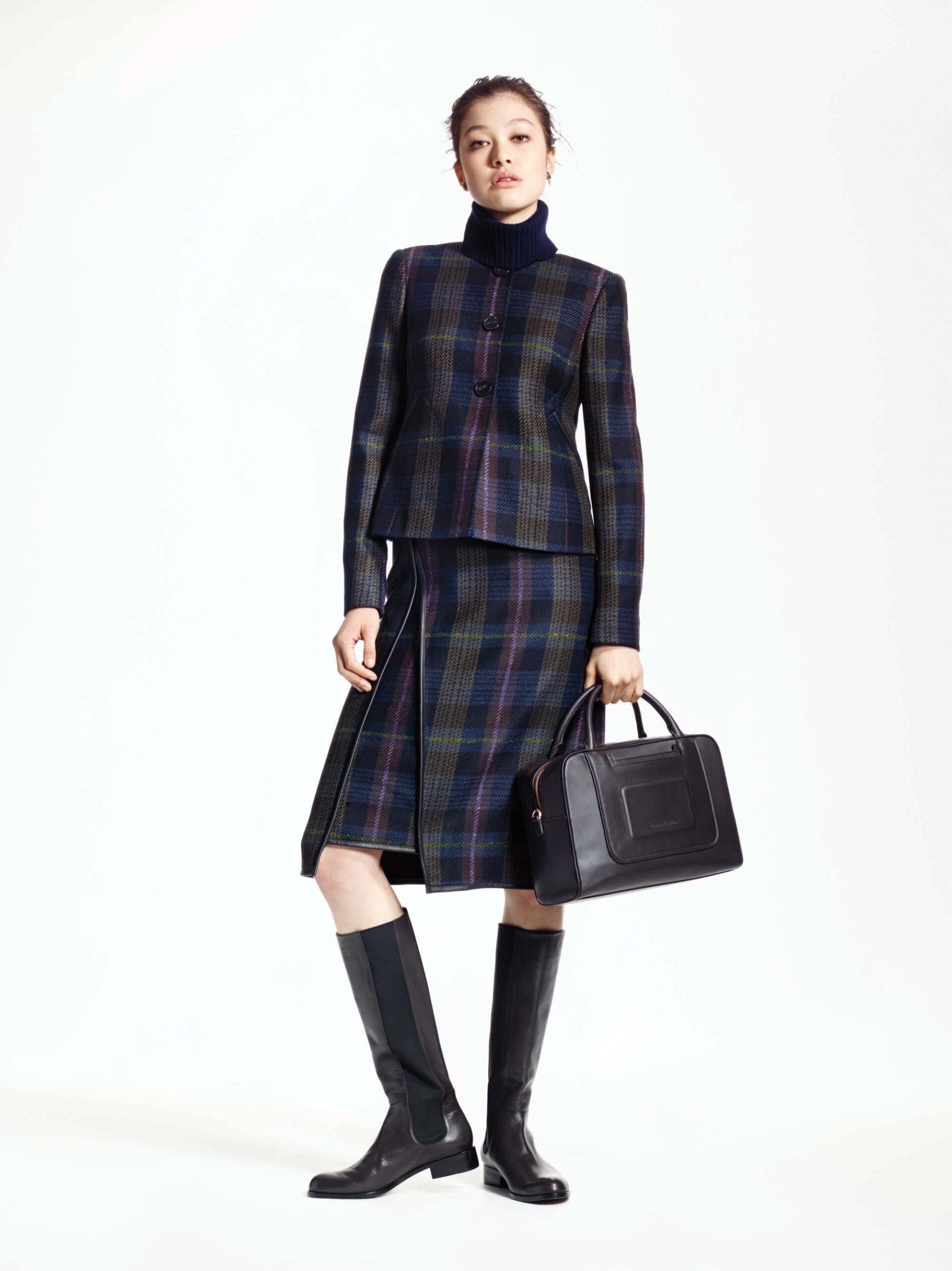 plaid wool skirt suit