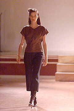 brown draped v-neck top