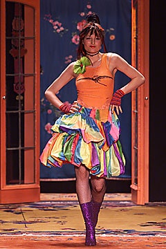 orange mini dress with ruffled skirt