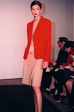 red tailored single-breasted blazer