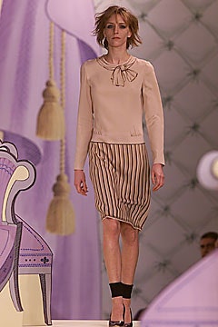 bow-neck striped drop-waist dress