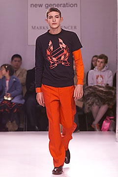 orange unknown straight-leg pants
