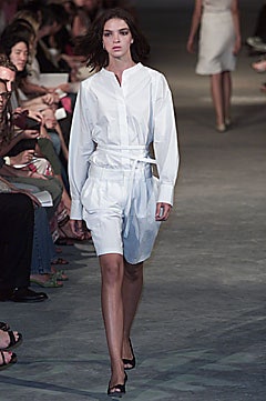 white belted long-sleeve jumpsuit