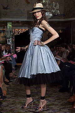 strapless blue midi dress