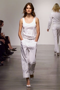 white unknown straight-leg cuffed pants