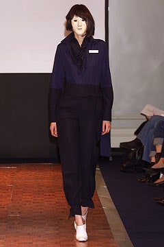 blue draped high-neck blouse