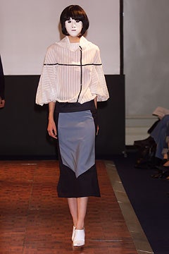 white striped collared blouse