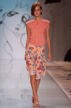 gingham tie-front sleeveless shirt