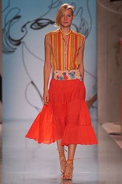 tiered red midi skirt