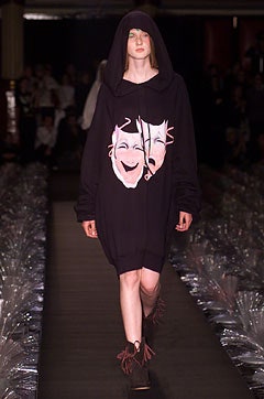 black printed oversized hoodie dress