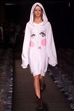 oversized printed white hooded hoodie