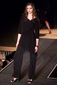 black draped v-neck jumpsuit