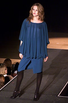 blue pleated draped jumpsuit