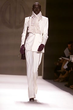white tailored blazer and pants