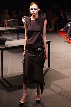 brown asymmetric sleeveless midi dress