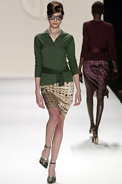 green collared knit top