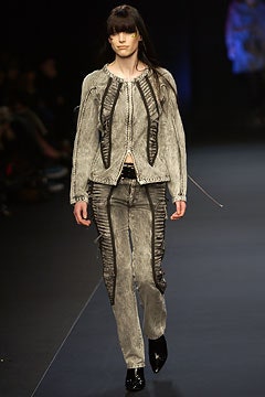 gray ruffled cropped jacket
