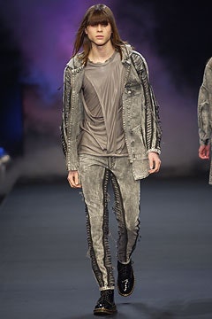 gray jersey scoop-neck relaxed draped flowing top