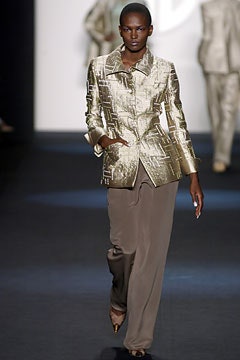 gold printed brocade blazer